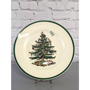 Spode CHRISTMAS TREE 10 3/4" Dinner Plate Green Trim 1 Replacement S3324 VGC